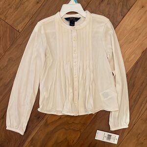Polo Ralph Lauren girls button down long sleeve tee size 5